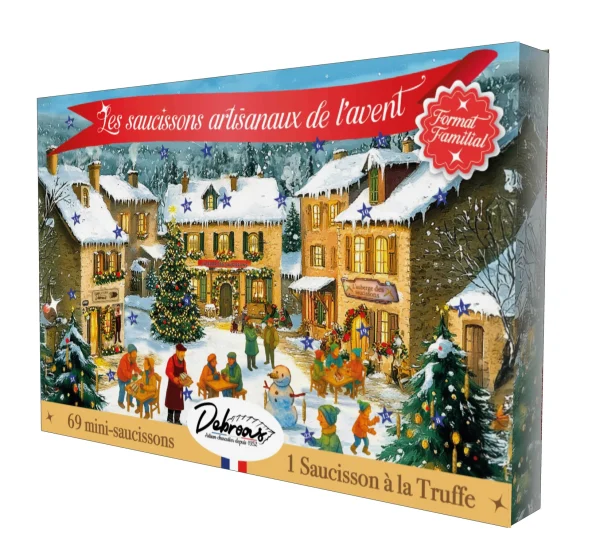 MockupFONDBLANCRECTO Calendrier de l'avent Saucisson 70 pièces - 476 grammes
