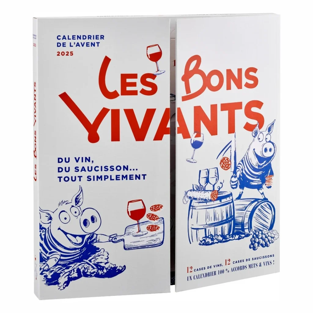 Calendrier vins et saucisson 2026 Les Bons Vivants